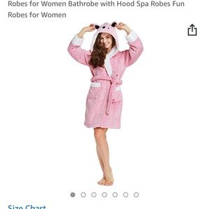 Ladies bathrobe with hood